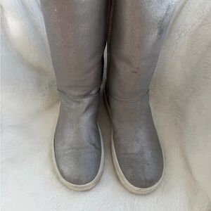 Moncler Women's Silver Ankle Boots size 8 womans
